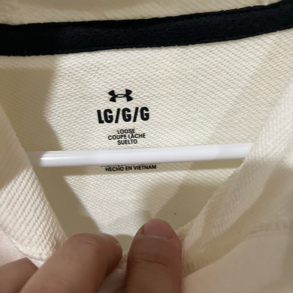 Under Armour Cream Hoodie with Red and Black Graphic - Picture 2 of 3